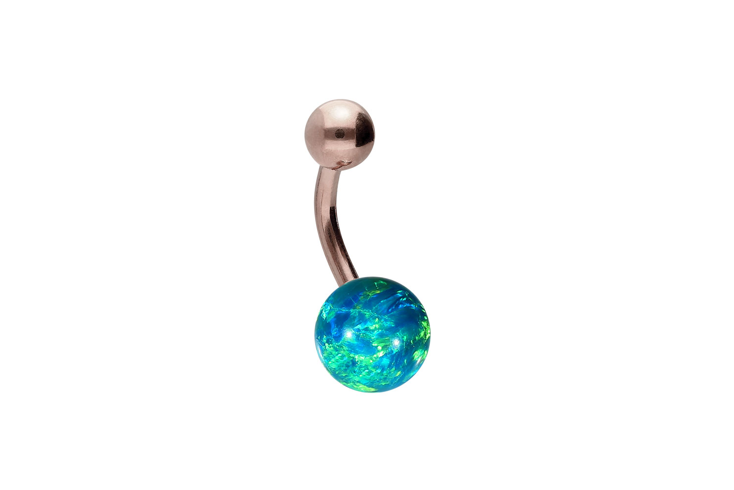 Titan Bananabell Piercing SYNTHETISCHER OPAL + TITAN-KUGEL
